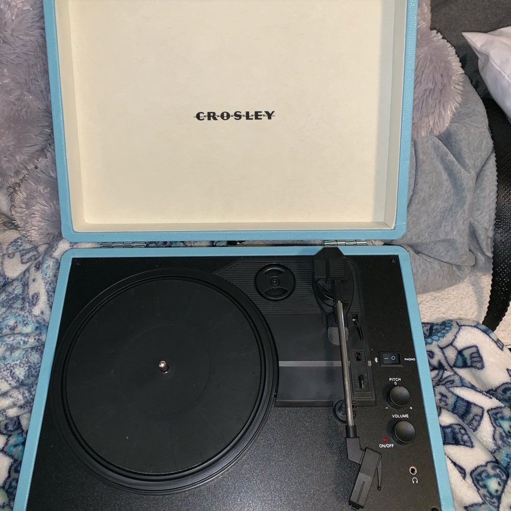 Baby blue Crosley record player
